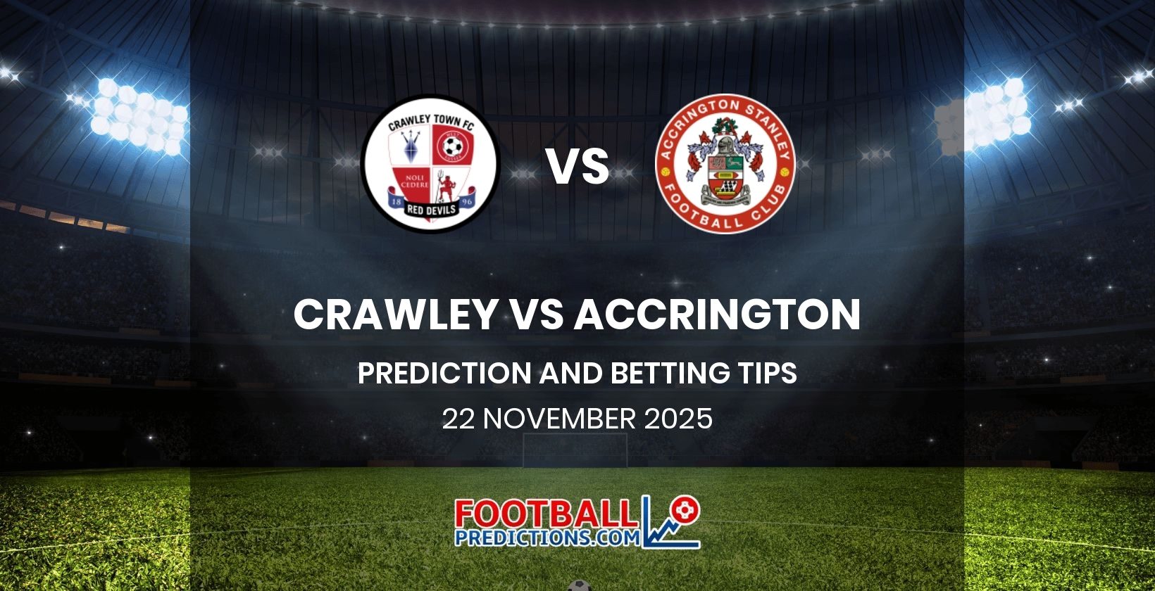 Crawley vs Accrington Prediction and Betting Tips 22 November 2025