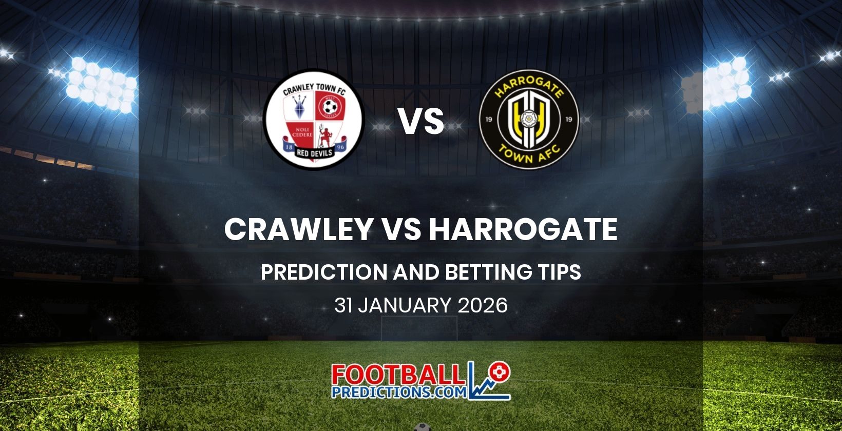 Crawley vs Harrogate Prediction and Betting Tips 31 January 2026