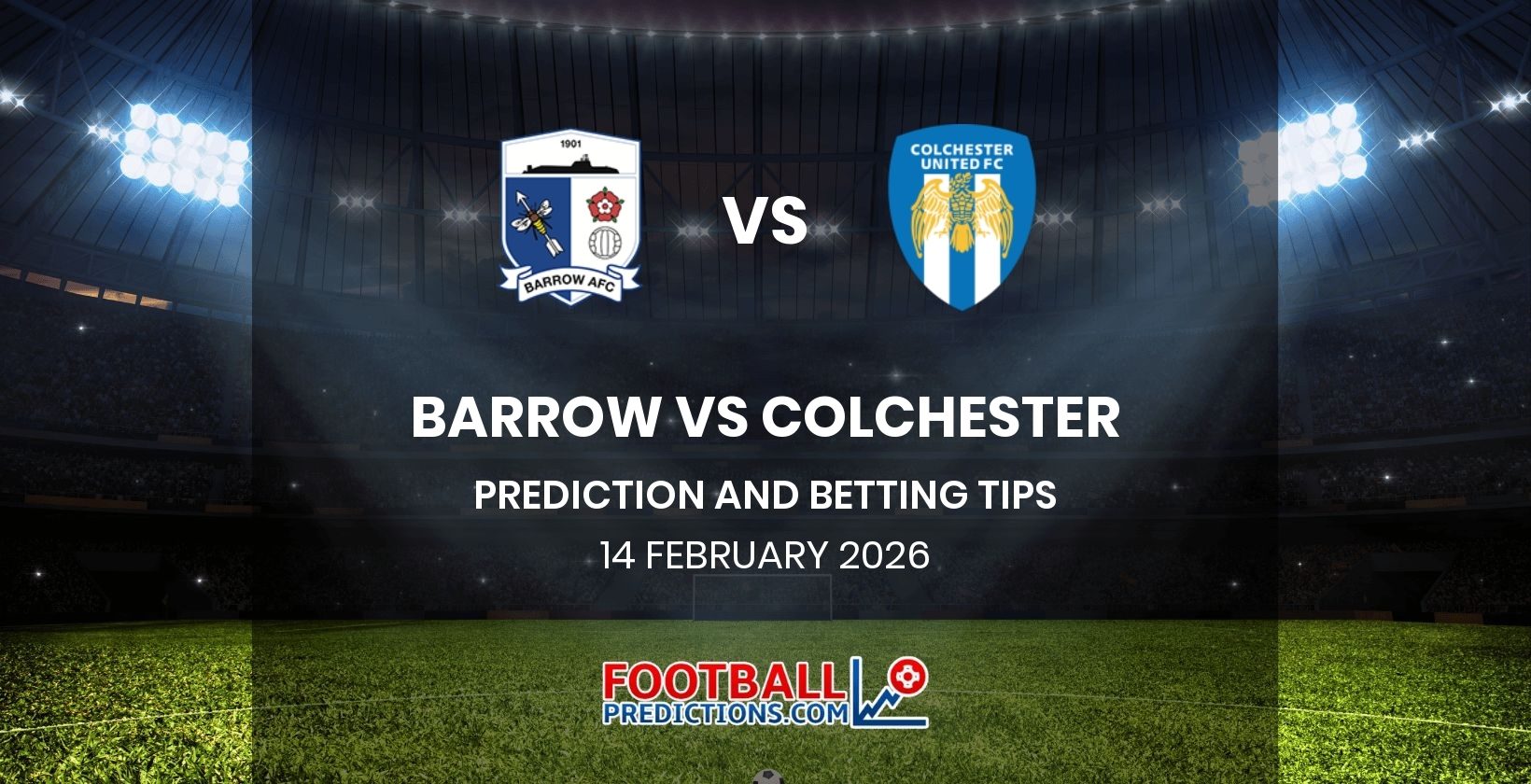 Barrow vs Colchester Prediction and Betting Tips 14 February 2026
