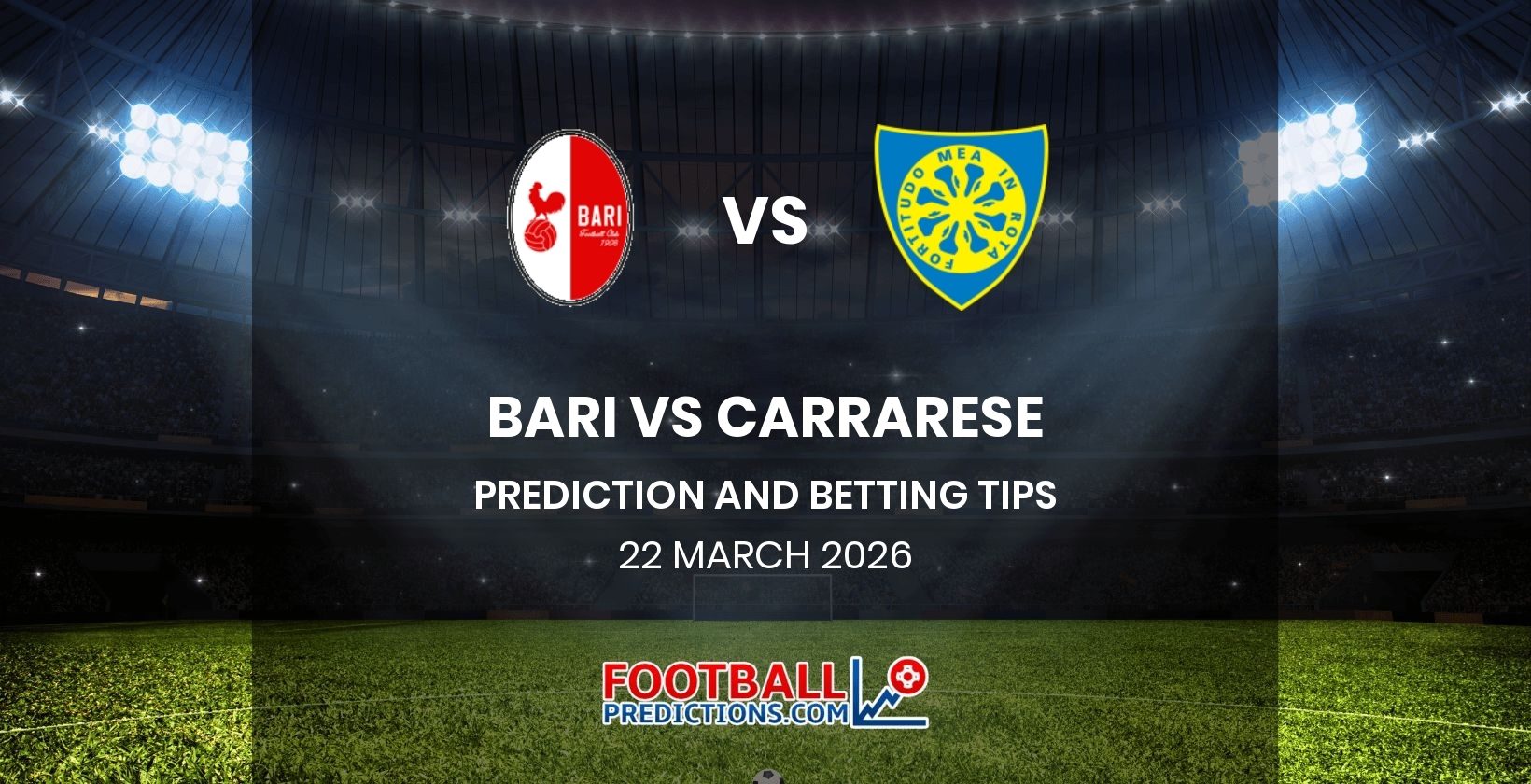 Bari vs Carrarese Prediction and Betting Tips 22 March 2026