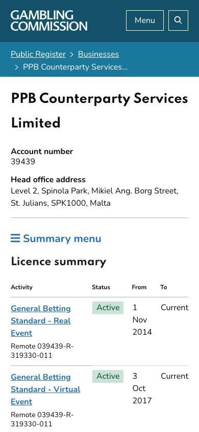Betfair Safety and Trustworthiness screenshot