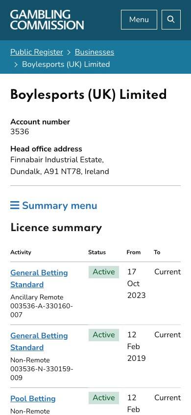 BoyleSports Safety and Trustworthiness screenshot