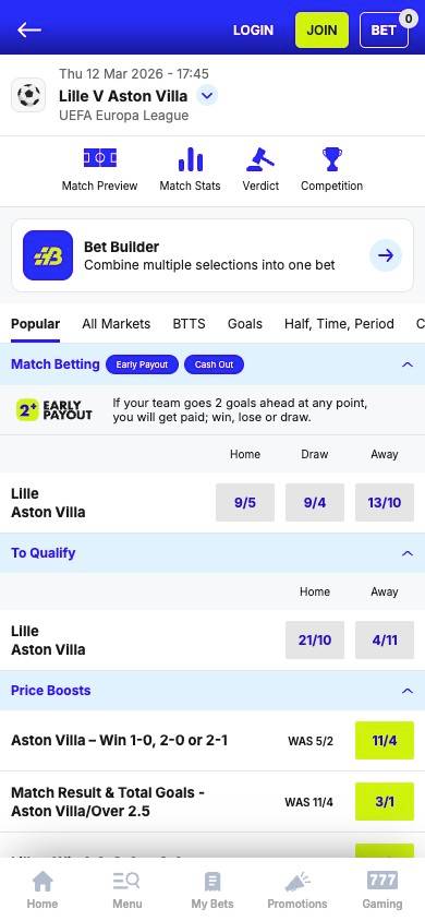 BoyleSports Odds and Value screenshot