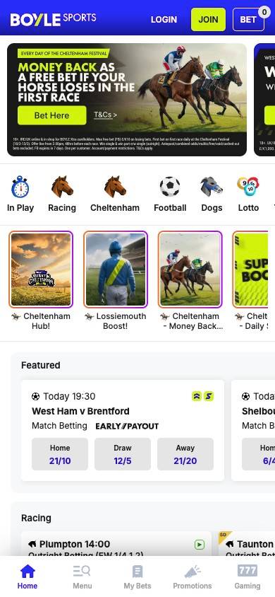 BoyleSports User Experience screenshot