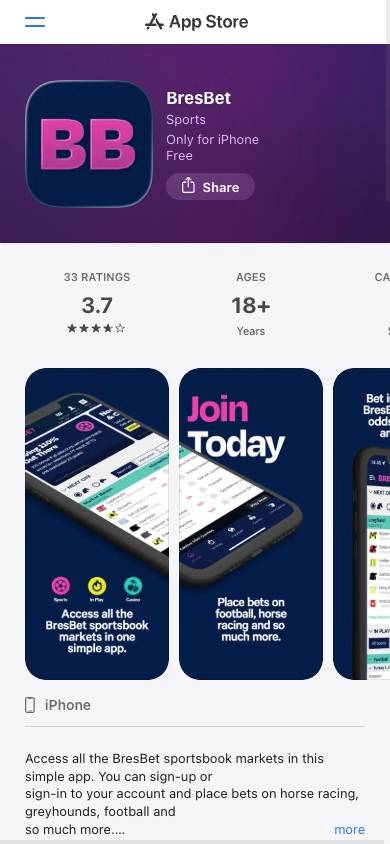 BresBet App and Mobile Friendliness screenshot
