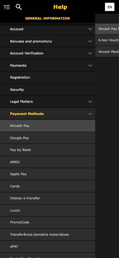 Bwin Payment Methods screenshot