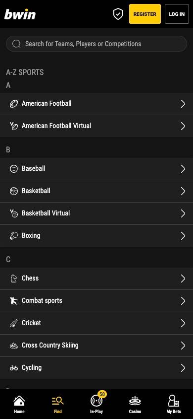 Bwin Product Depth screenshot
