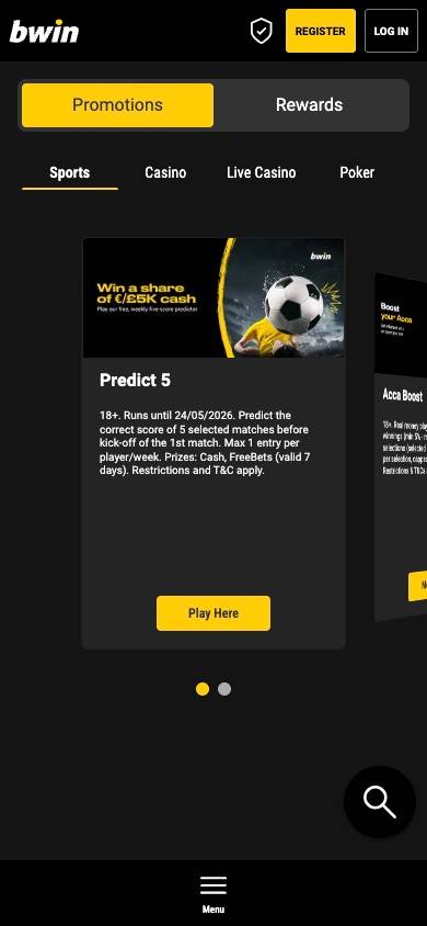 Bwin Promotions and Bonuses screenshot
