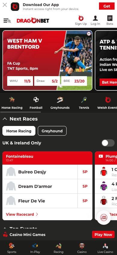 DragonBet Promotions and Bonuses screenshot