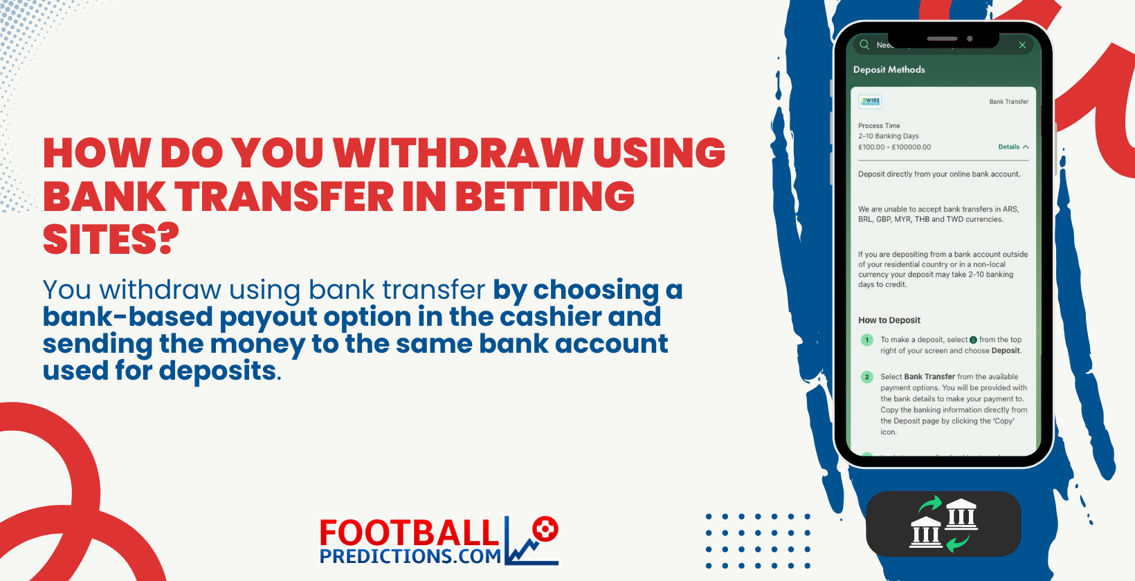 How do you withdraw using bank transfer in betting sites