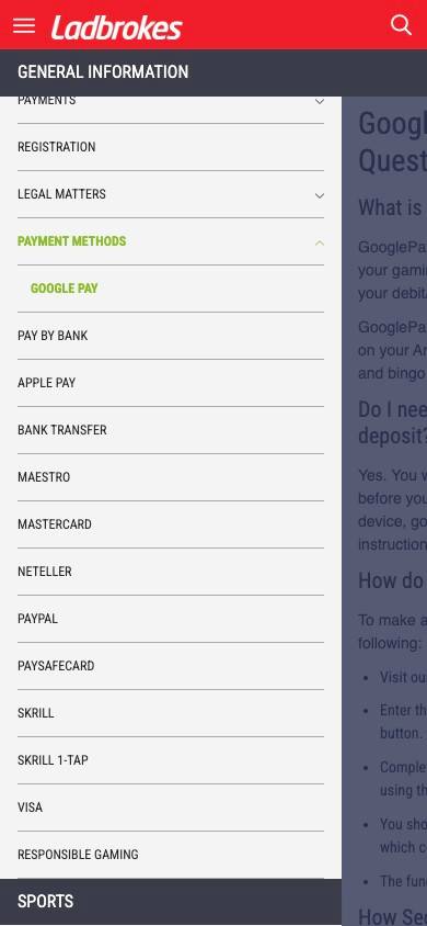 Ladbrokes Payment Methods screenshot