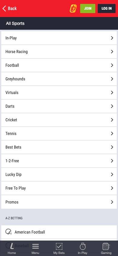 Ladbrokes Product Depth screenshot