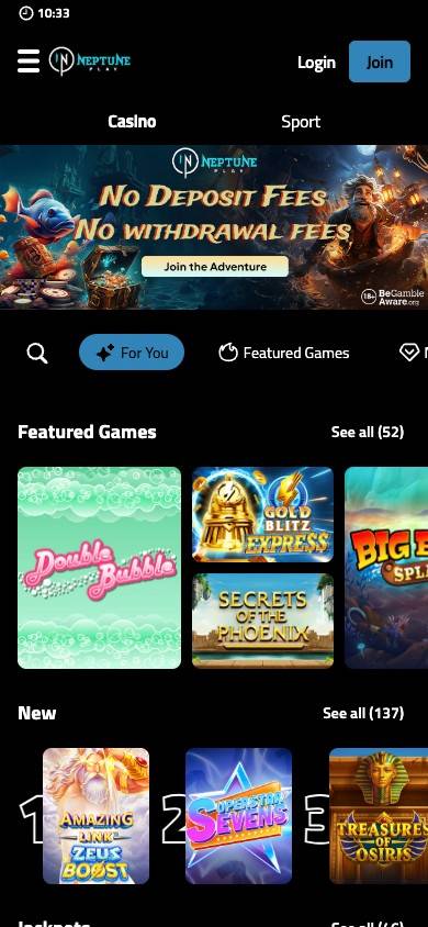 Neptune Play Promotions and Bonuses screenshot