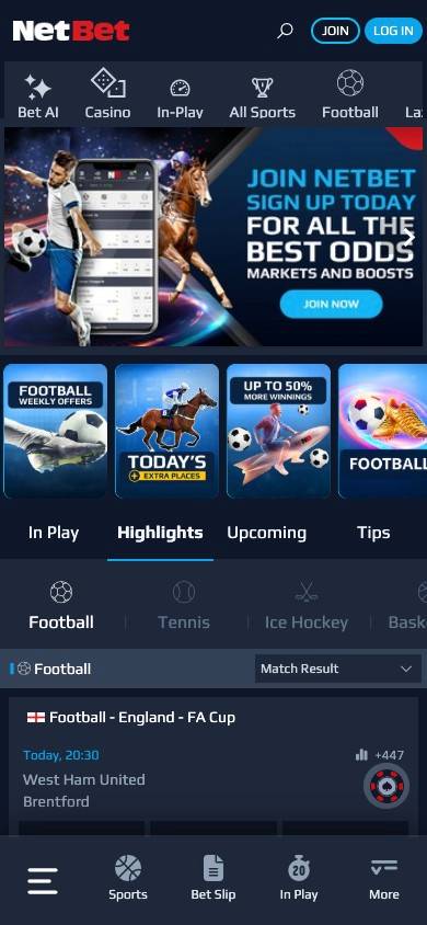 NetBet User Experience screenshot