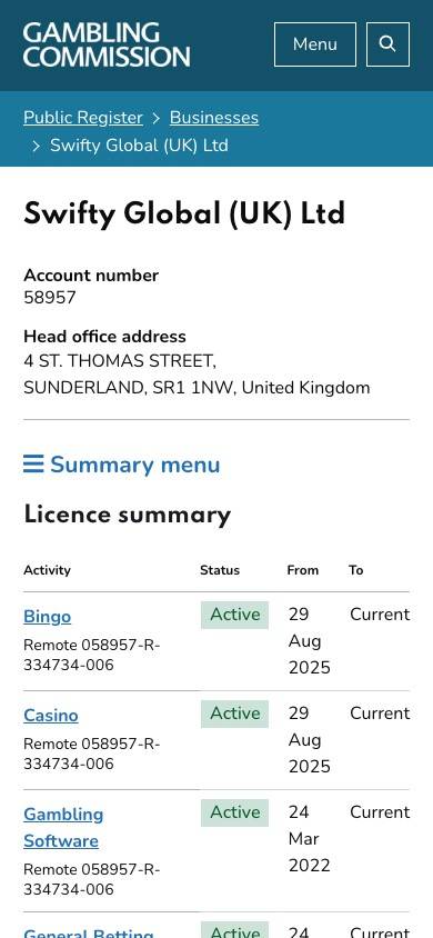 Swifty Sports Safety and Trustworthiness screenshot