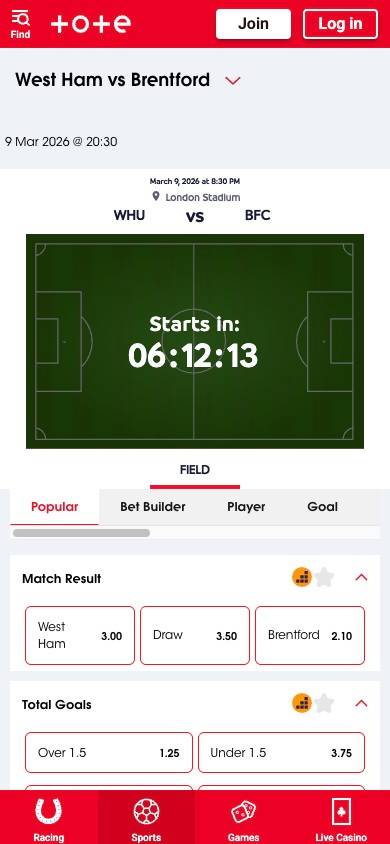 Tote Odds and Value screenshot