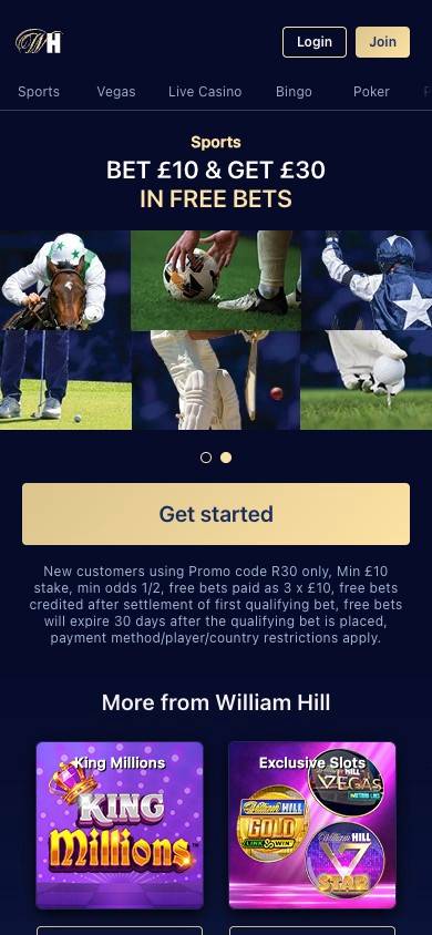 William Hill User Experience screenshot