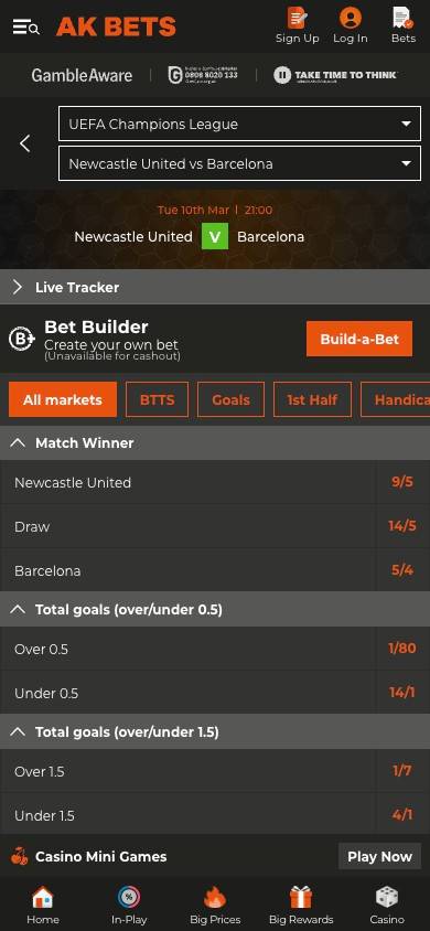 AK Bets Odds and Value screenshot