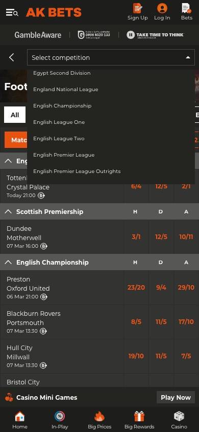 AK Bets Product Depth screenshot