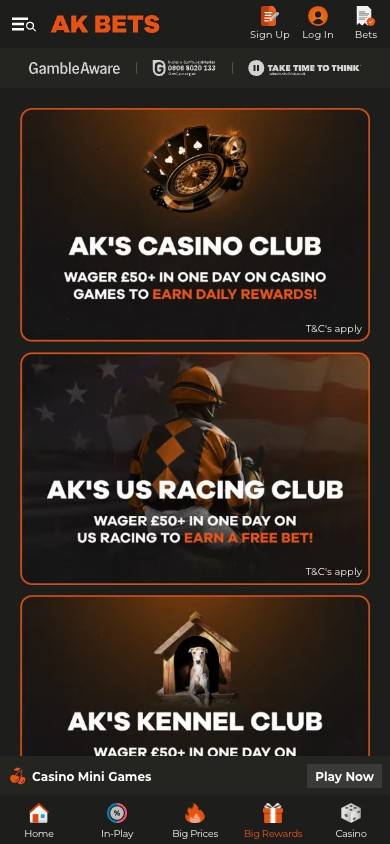 AK Bets Promotions and Bonuses screenshot