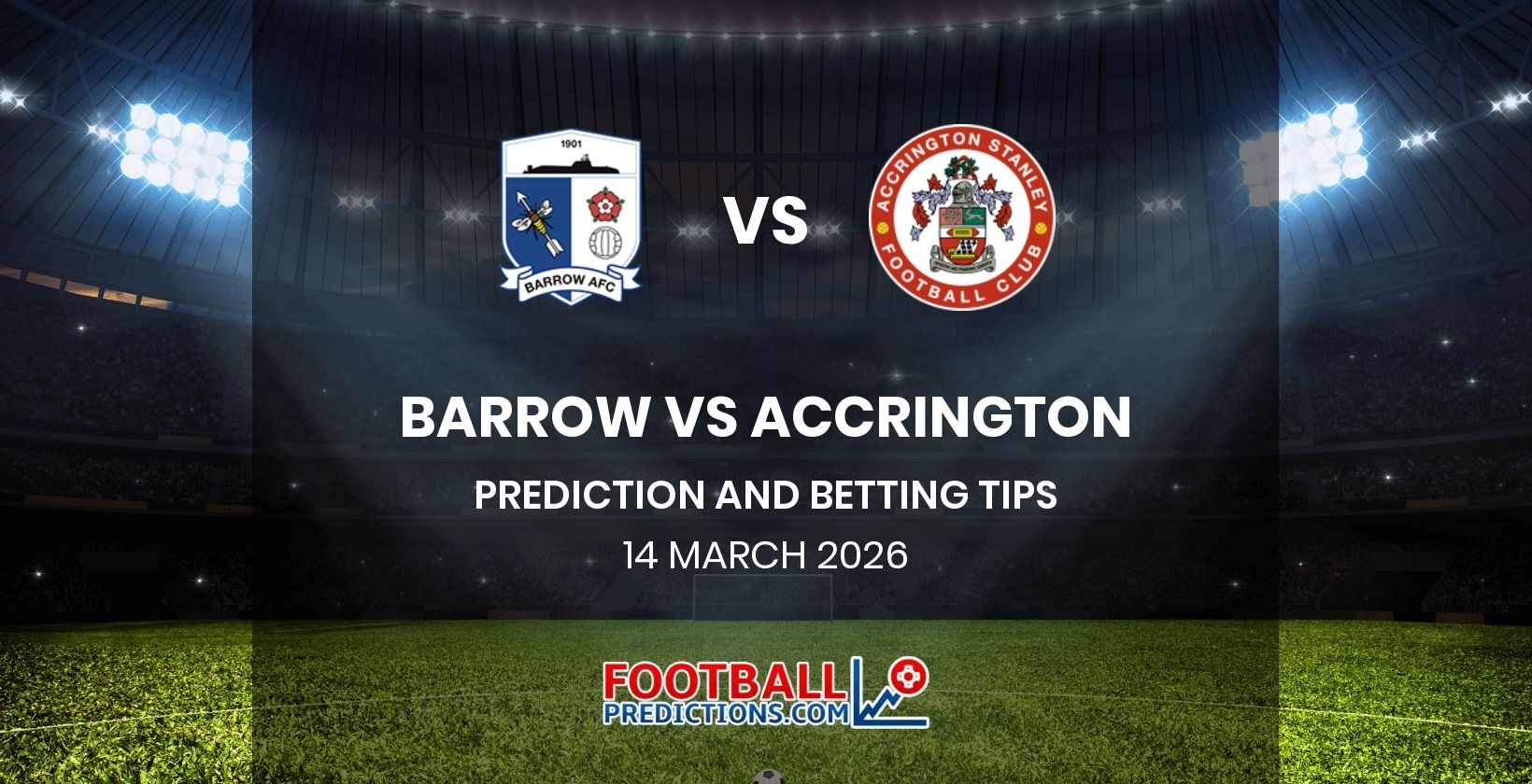 Barrow vs Accrington Prediction and Betting Tips 14 March 2026