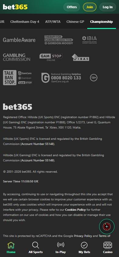 bet365 Safety and Trustworthiness screenshot