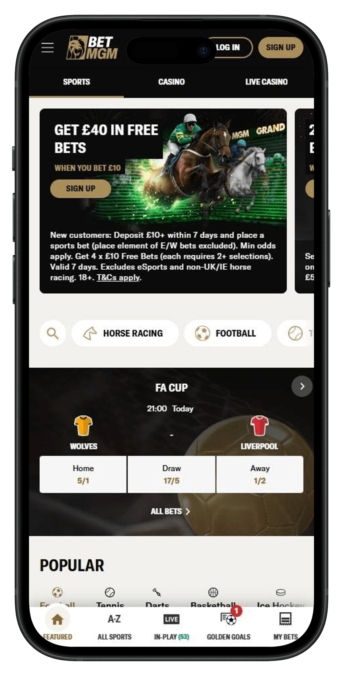 screenshot of betvictor betting site in uk