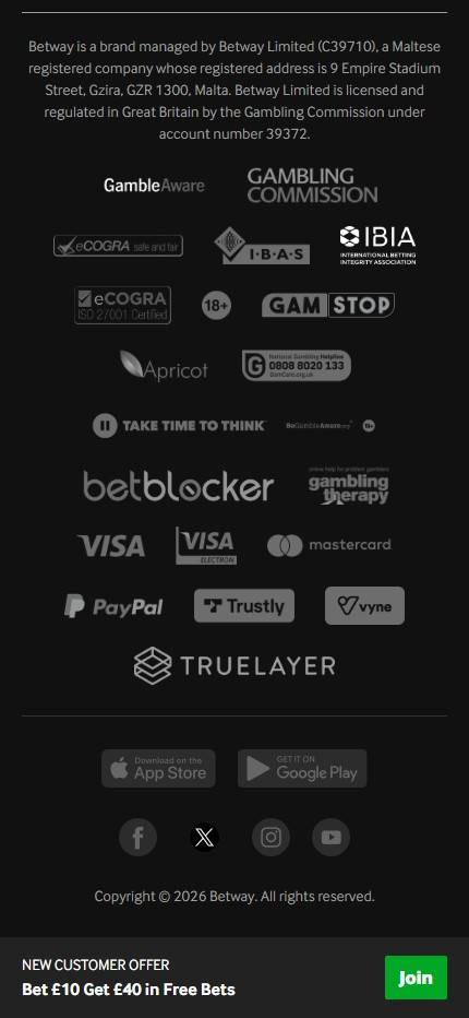 Betway paypal betting