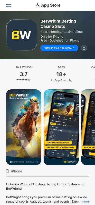 BetWright App and Mobile Friendliness screenshot