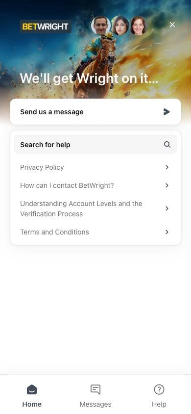 BetWright Customer Service screenshot