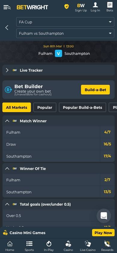 BetWright Odds and Value screenshot
