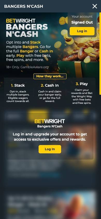BetWright Promotions and Bonuses screenshot