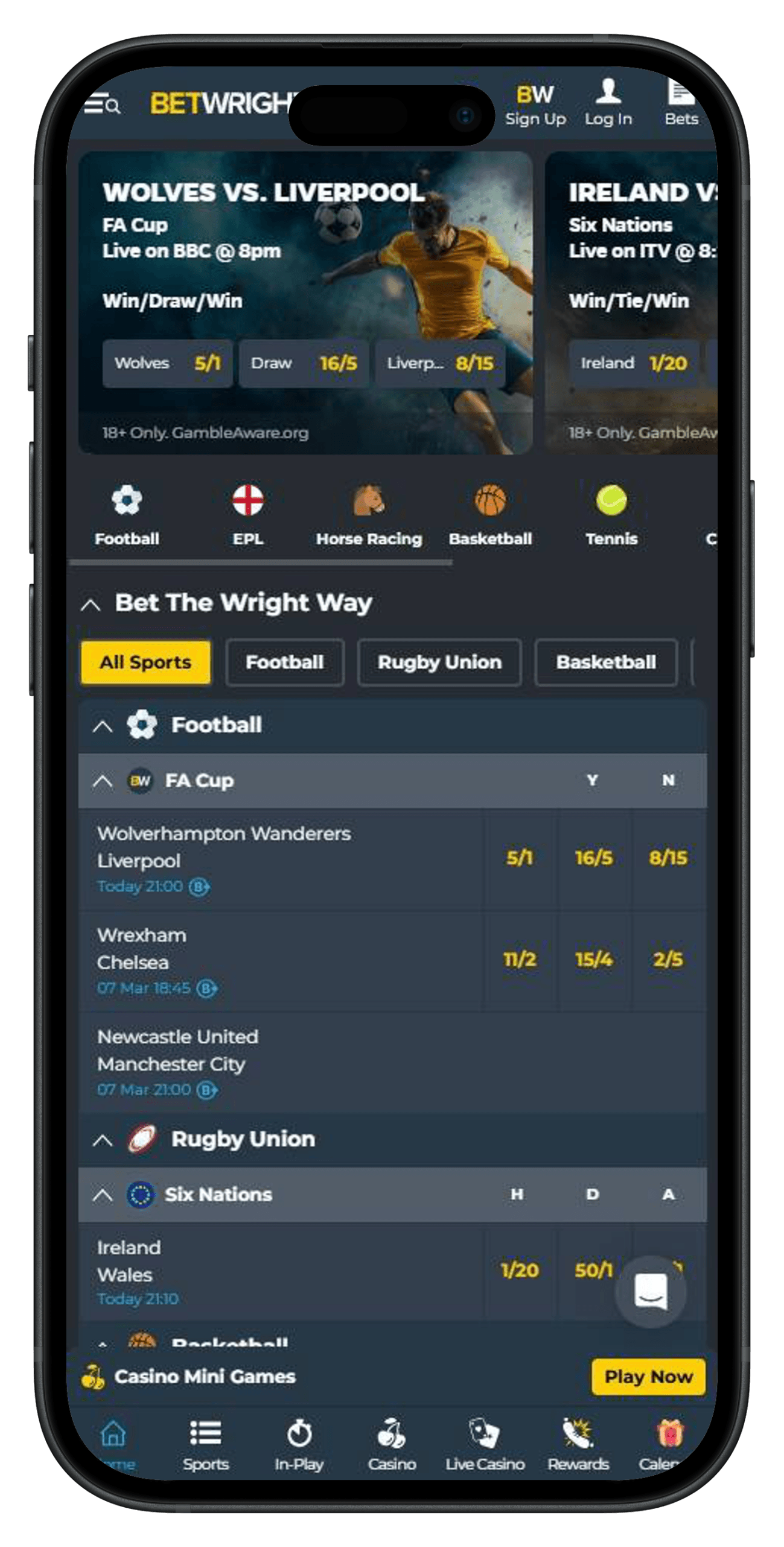 screenshot of betvictor betting site in uk