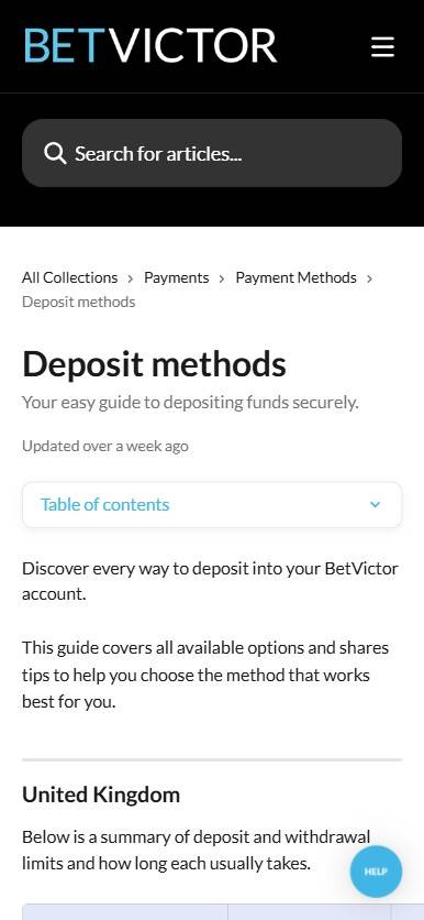 betvictor deposit screenshot