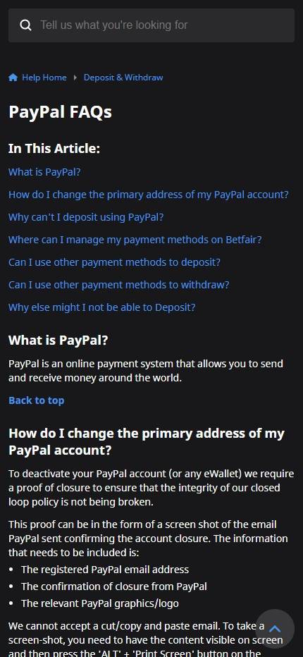 betfair paypal betting