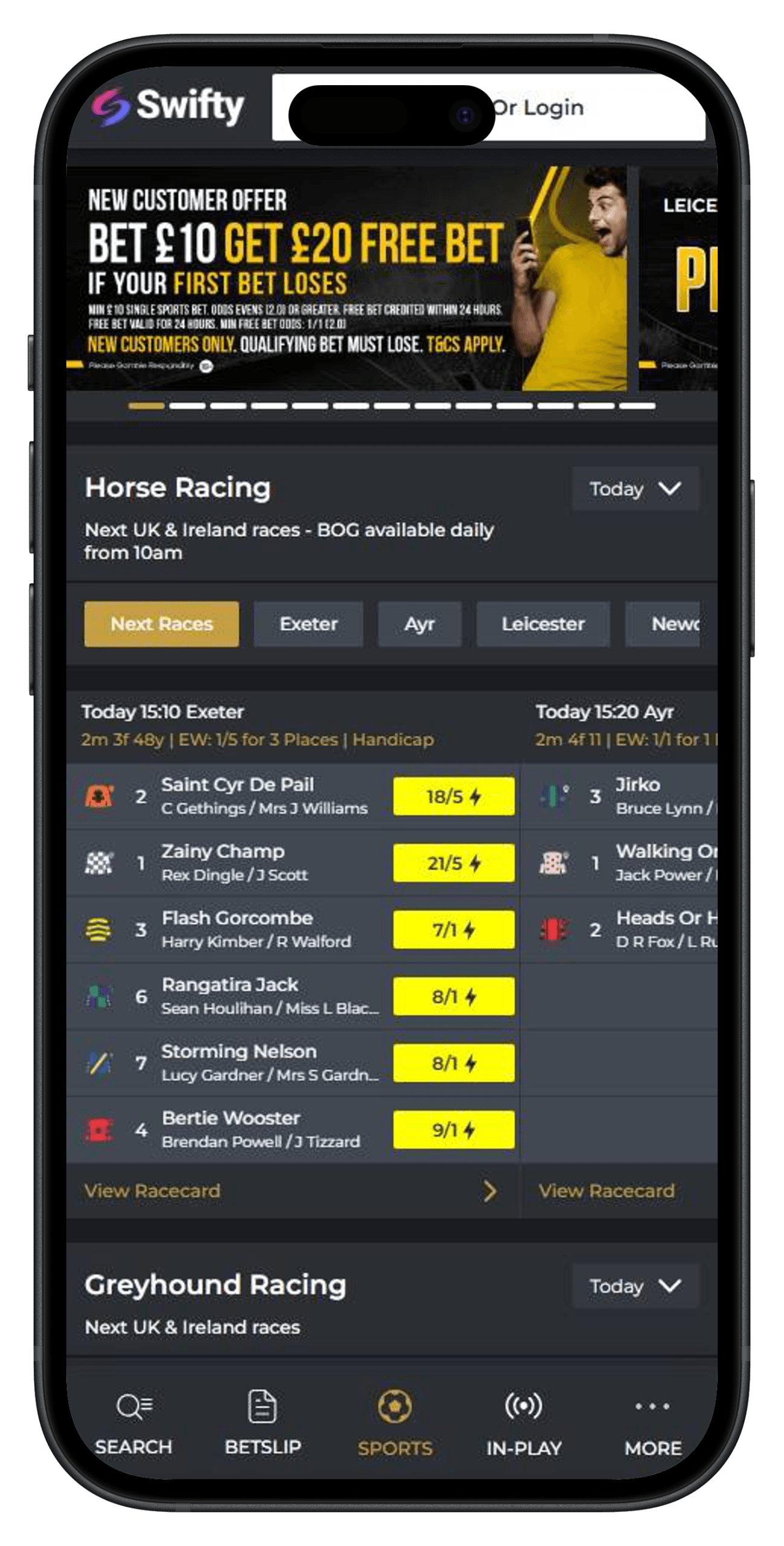 screenshot of betvictor betting site in uk