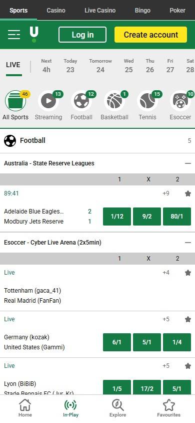Unibet live in-play betting