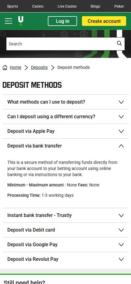 Unibet bank transfer betting site