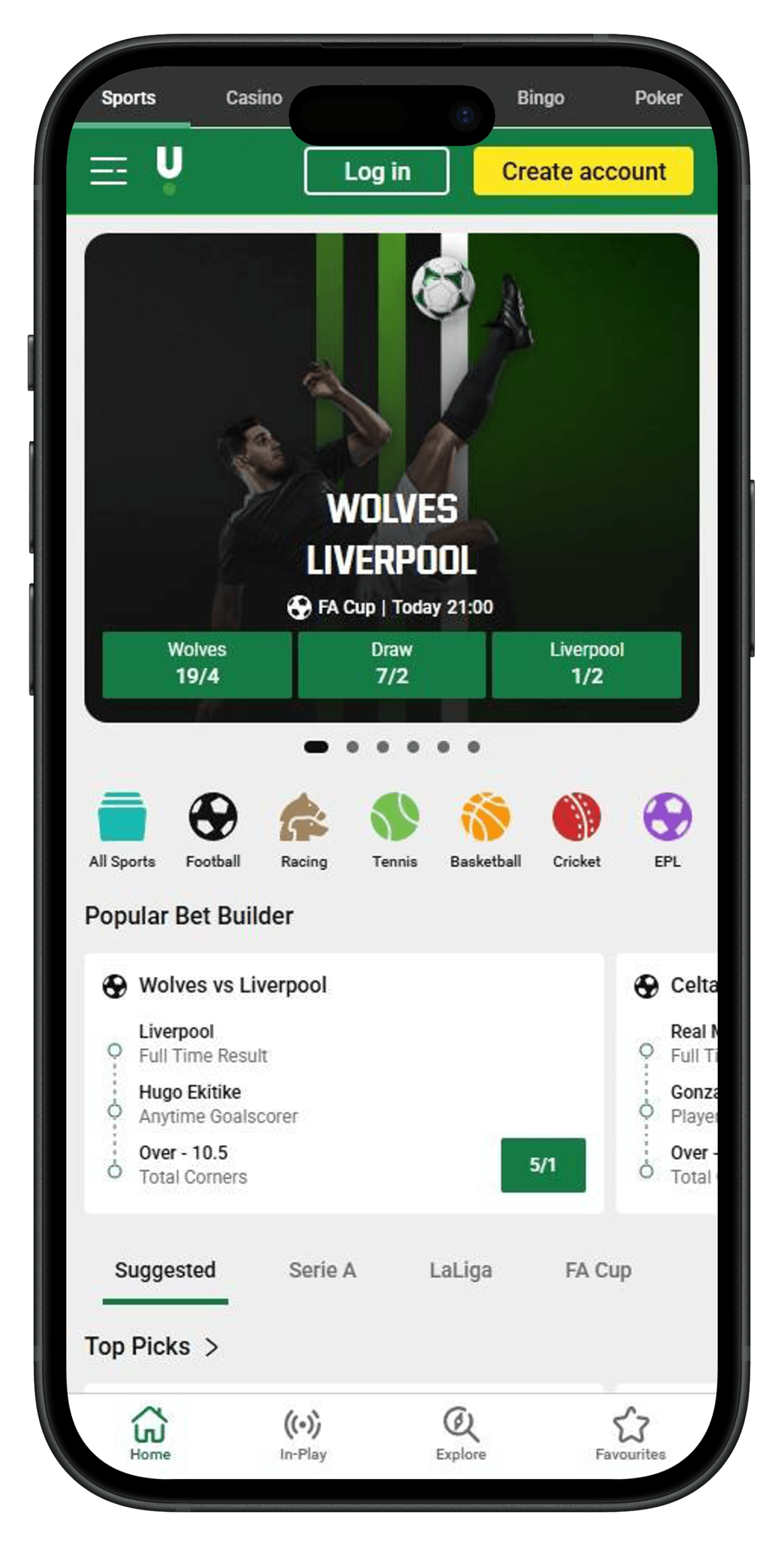 screenshot of unibet betting site in uk