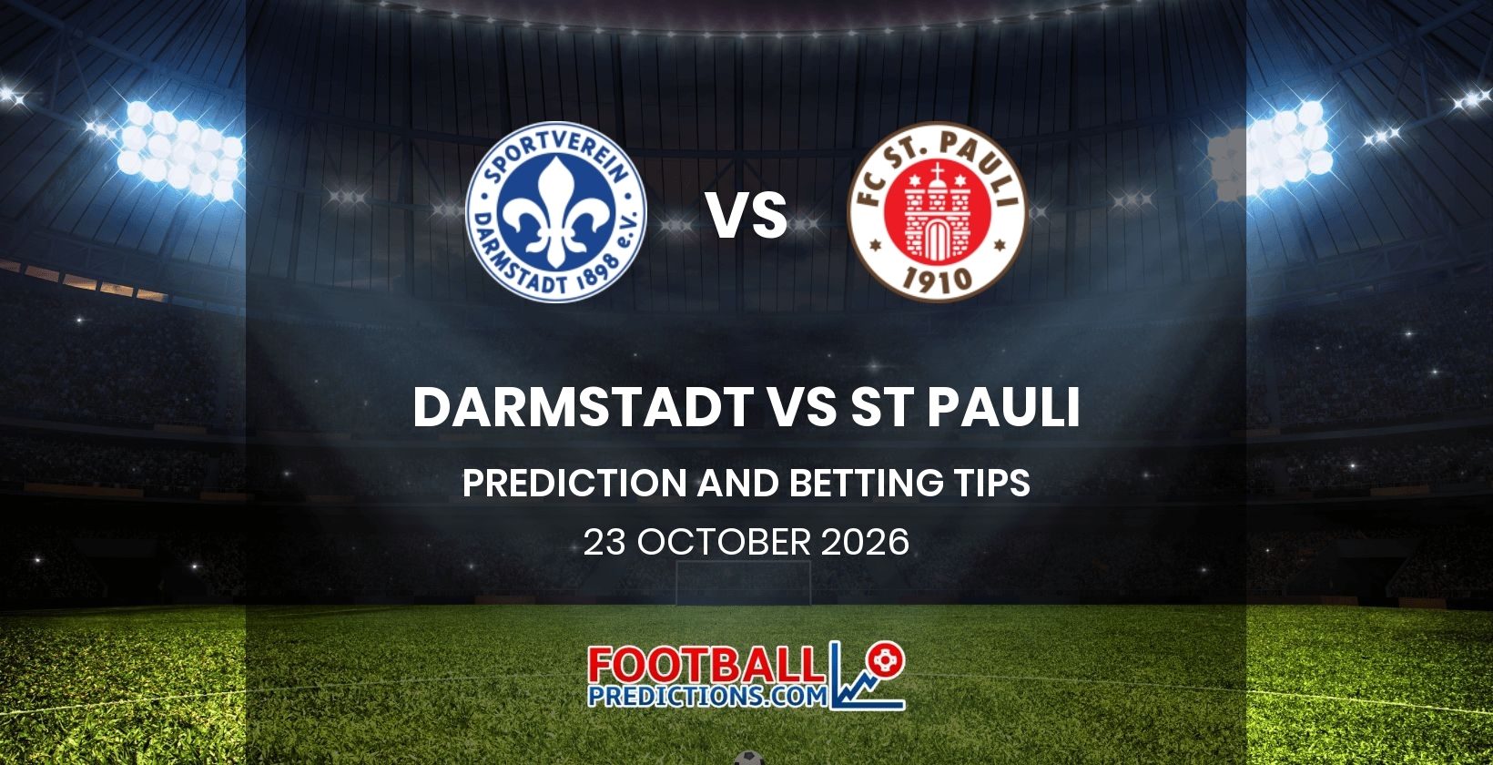 Darmstadt vs St Pauli Prediction and Betting Tips 23 October 2026